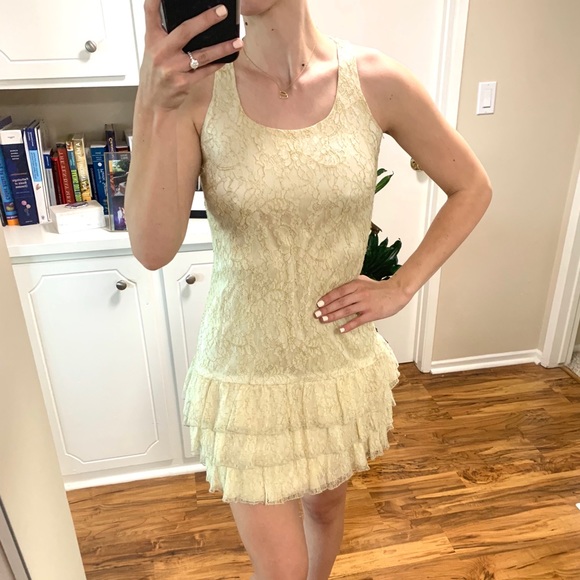 Alice and Olivia gold lace dress mini dress - Picture 7 of 7
